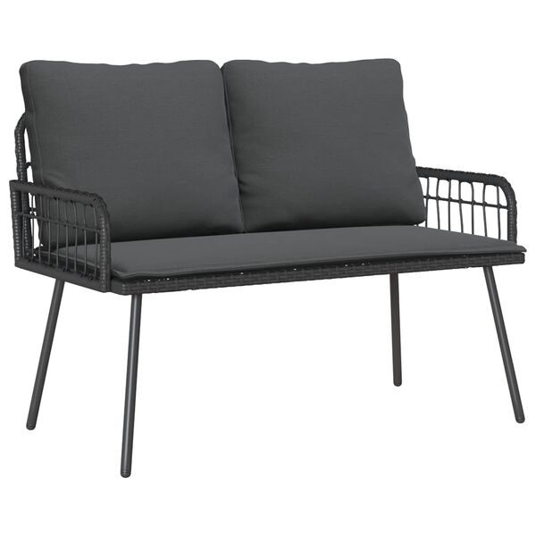 vidaXL Garden Bench with Cushion Anthracite 114 x 64 x 90cm Steel