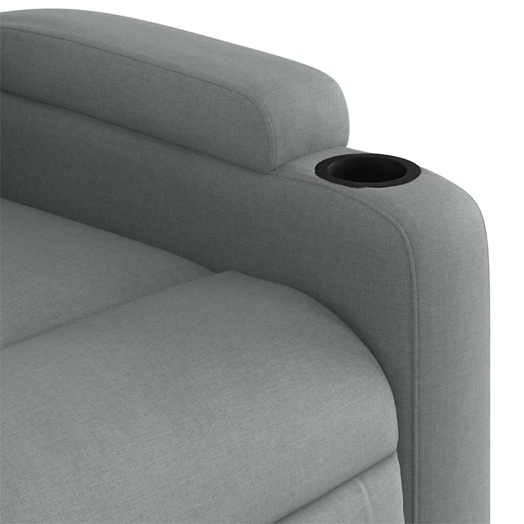 vidaXL Stand up Massage Recliner Chair Light Grey Fabric