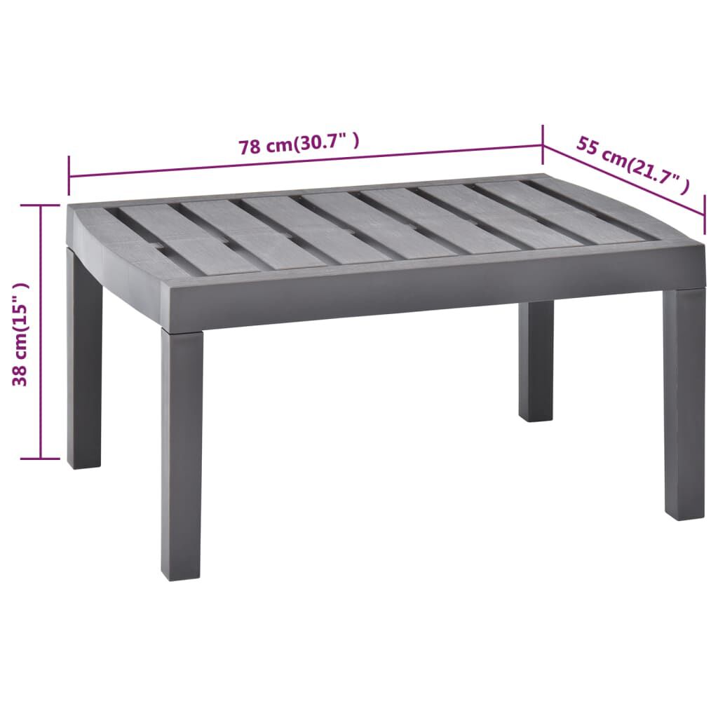 vidaXL Garden Table Mocha 78x55x38 cm Plastic