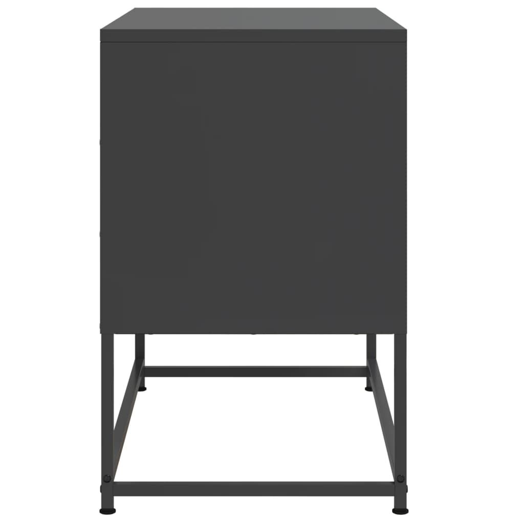 vidaXL TV Cabinet Black 68.5x39x60.5 cm Steel