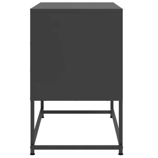 vidaXL TV Cabinet Black 68.5x39x60.5 cm Steel