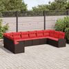 vidaXL Sofa Set 10 pcs Brown Poly Rattan