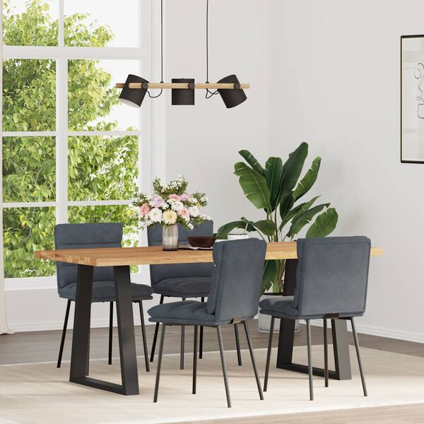 vidaXL Dining Chairs 4 pcs Dark Grey Velvet