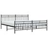 vidaXL Metal Bed Frame without Mattress with Footboard Black 193x203cm