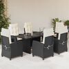 vidaXL 9 Piece Garden Dining Set with Cushions Beige Poly Rattan