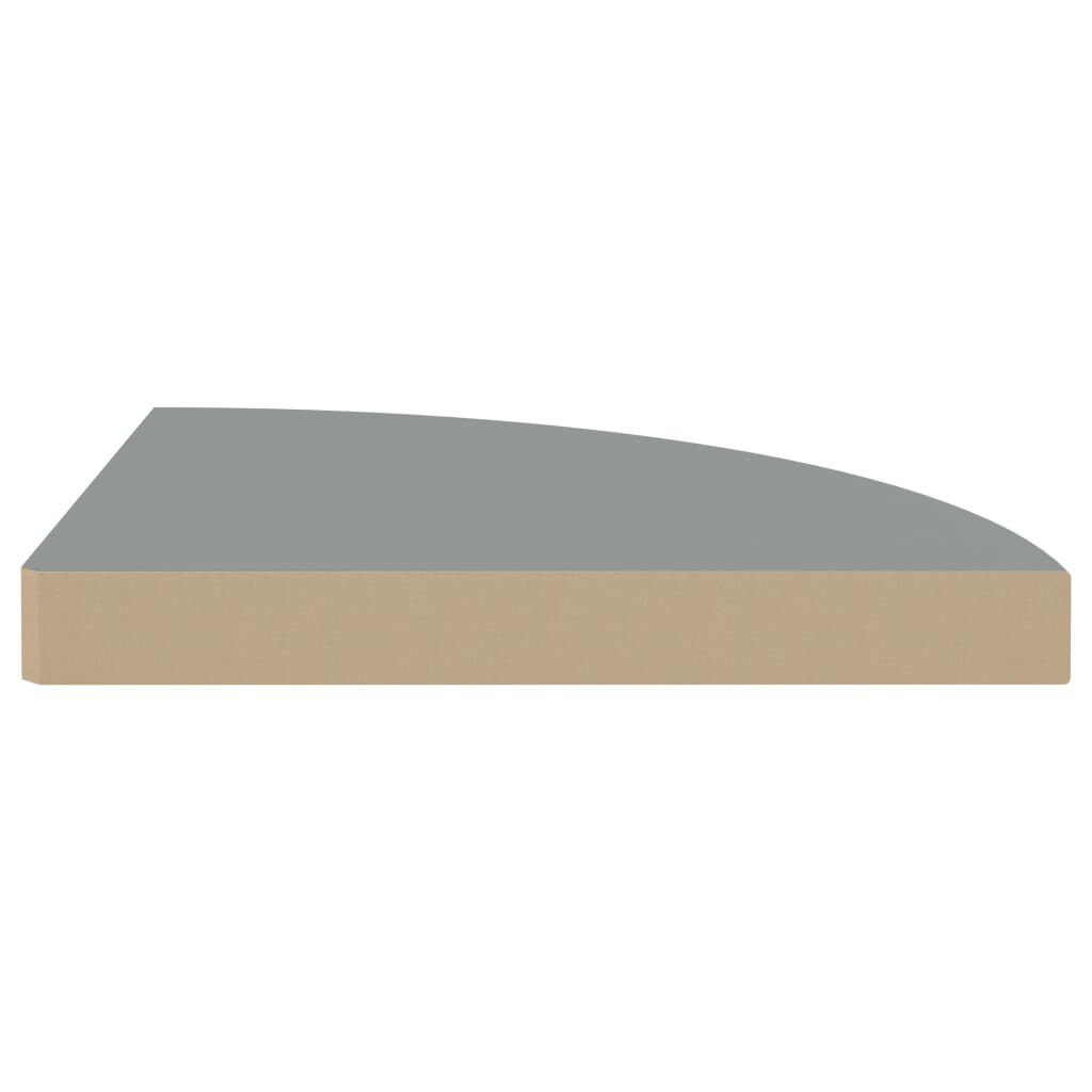 vidaXL Floating Corner Shelf Grey 35x35x3.8 cm MDF