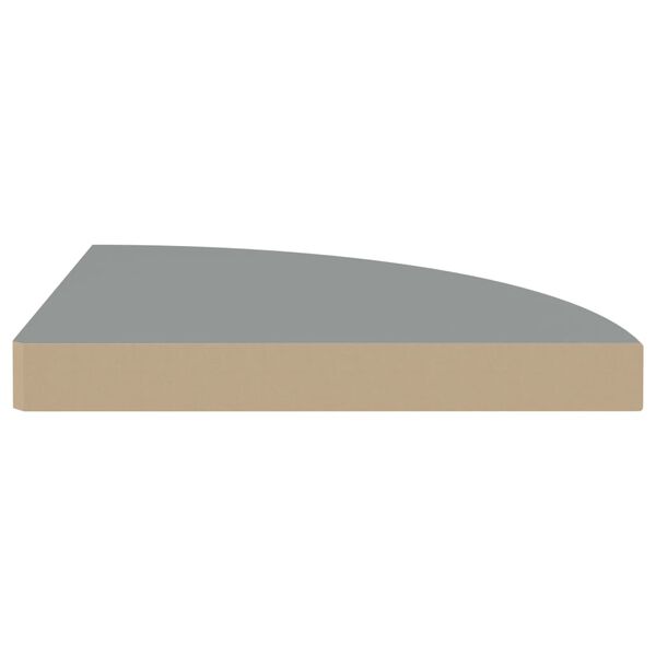 vidaXL Floating Corner Shelf Grey 35x35x3.8 cm MDF