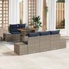 vidaXL Garden Dining Set with Cushion 6 pcs Grey and Navy