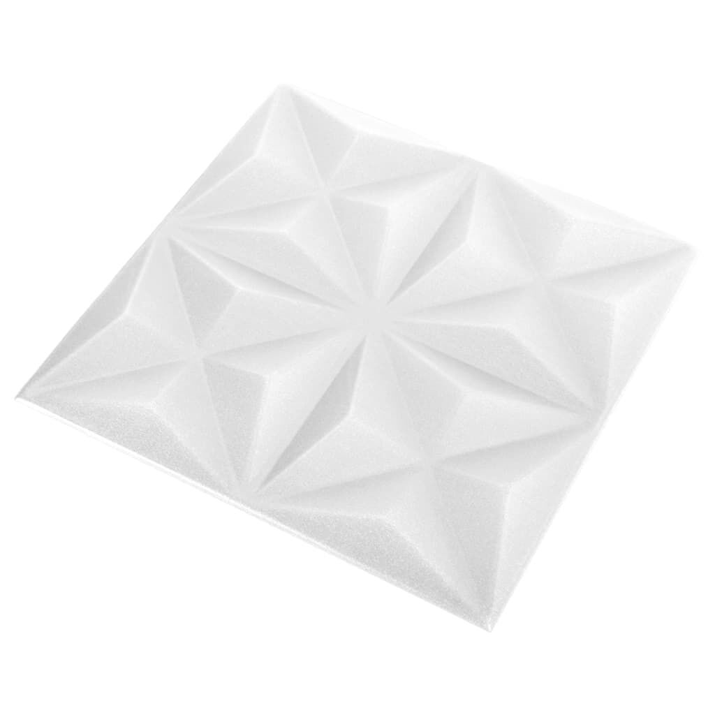 vidaXL 3D Wall Panels 12 pcs 50x50 cm Origami White 3 m²