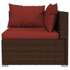 vidaXL 10 Piece Garden Lounge Set with Cushions Poly Rattan Brown