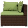 vidaXL 3 Piece Garden Lounge Set with Cushions Brown Poly Rattan