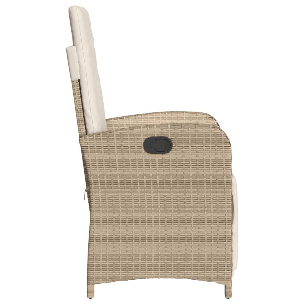 vidaXL 3 Piece Bistro Set with Cushions Beige Poly Rattan