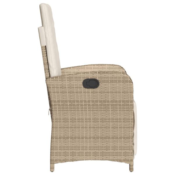 vidaXL 3 Piece Bistro Set with Cushions Beige Poly Rattan