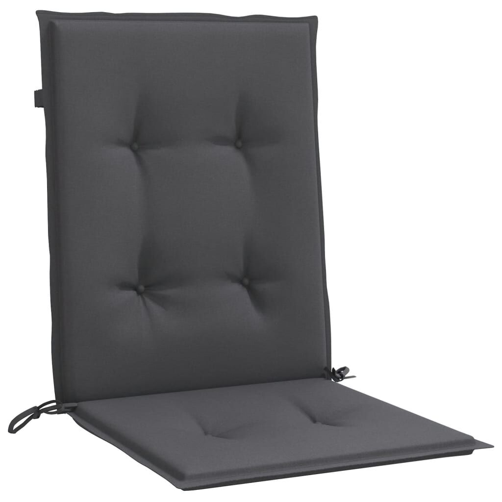 vidaXL Lowback Chair Cushions 2 pcs Melange Anthracite 100x50x4 cm Fabric