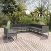 vidaXL 9 Piece Garden Lounge Set with Cushions Poly Rattan Grey