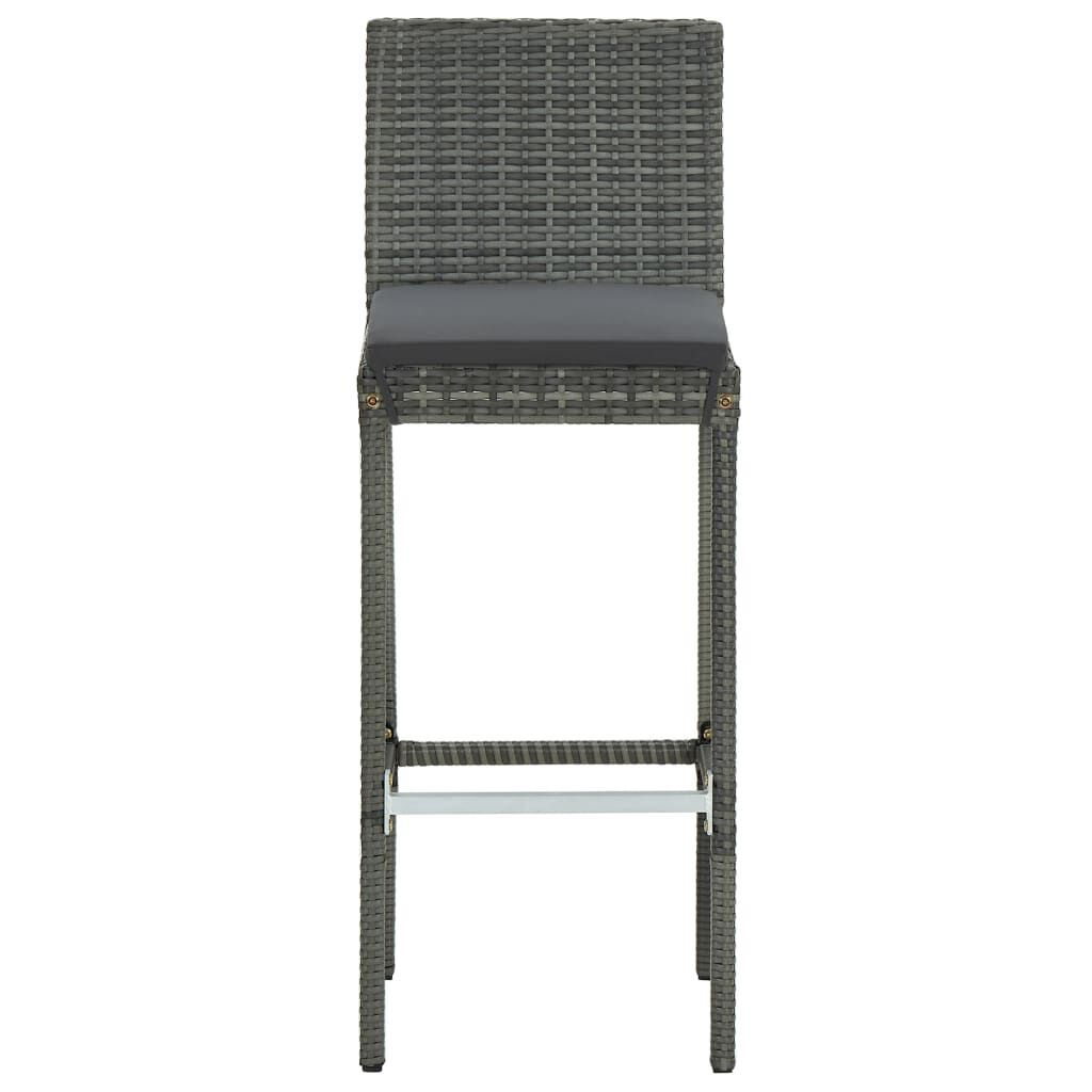 vidaXL 3 Piece Garden Bar Set with Cushions Grey