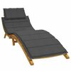 vidaXL Sun Lounger Cushion Melange Anthracite 186x58x4 cm Fabric