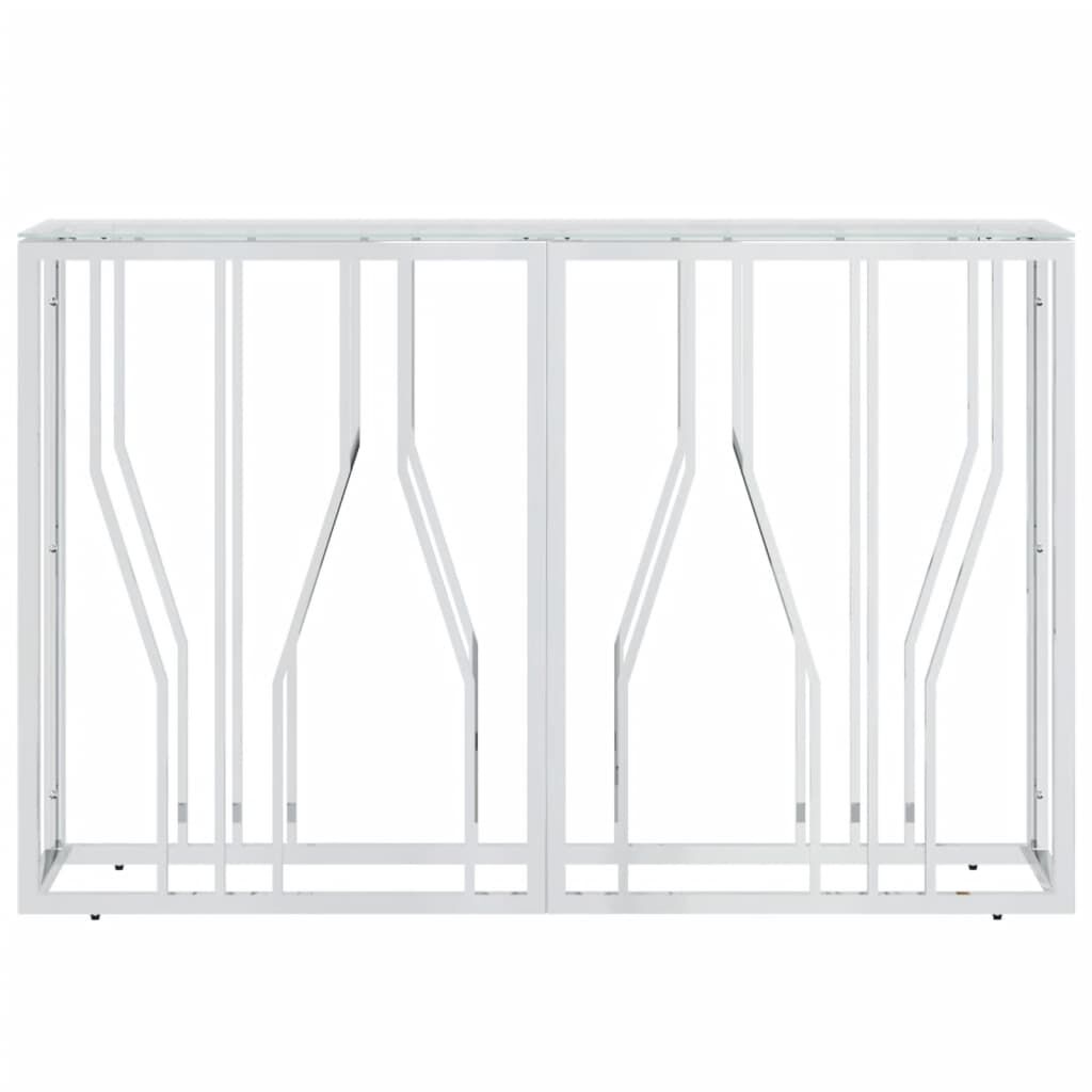 vidaXL Console Table 110x30x70 cm Stainless Steel and Glass