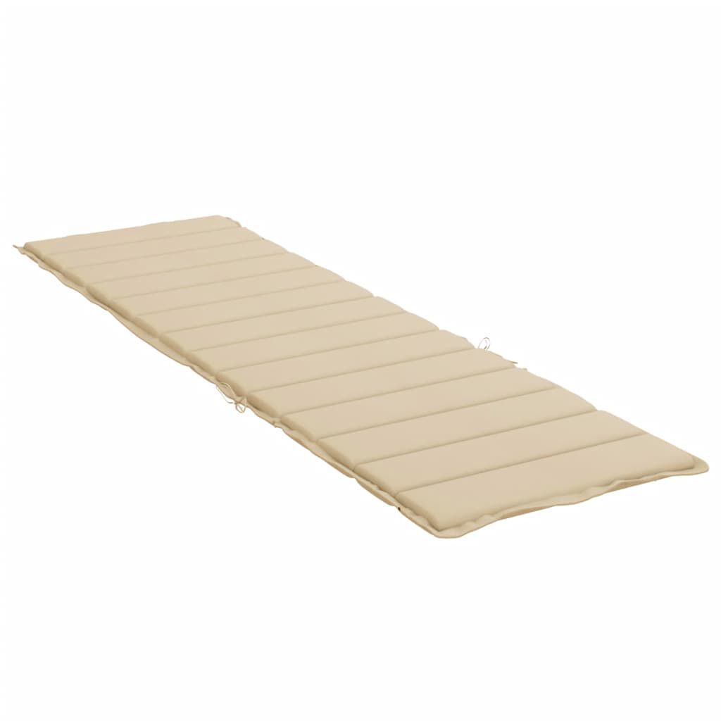 vidaXL Sun Lounger Cushion Beige 200x70x3cm Oxford Fabric
