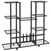 vidaXL Flower Stand with Wheels 94.5x24.5x91.5 cm Black Iron
