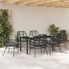 vidaXL Garden Dining Set 7 pcs Black Poly Rattan