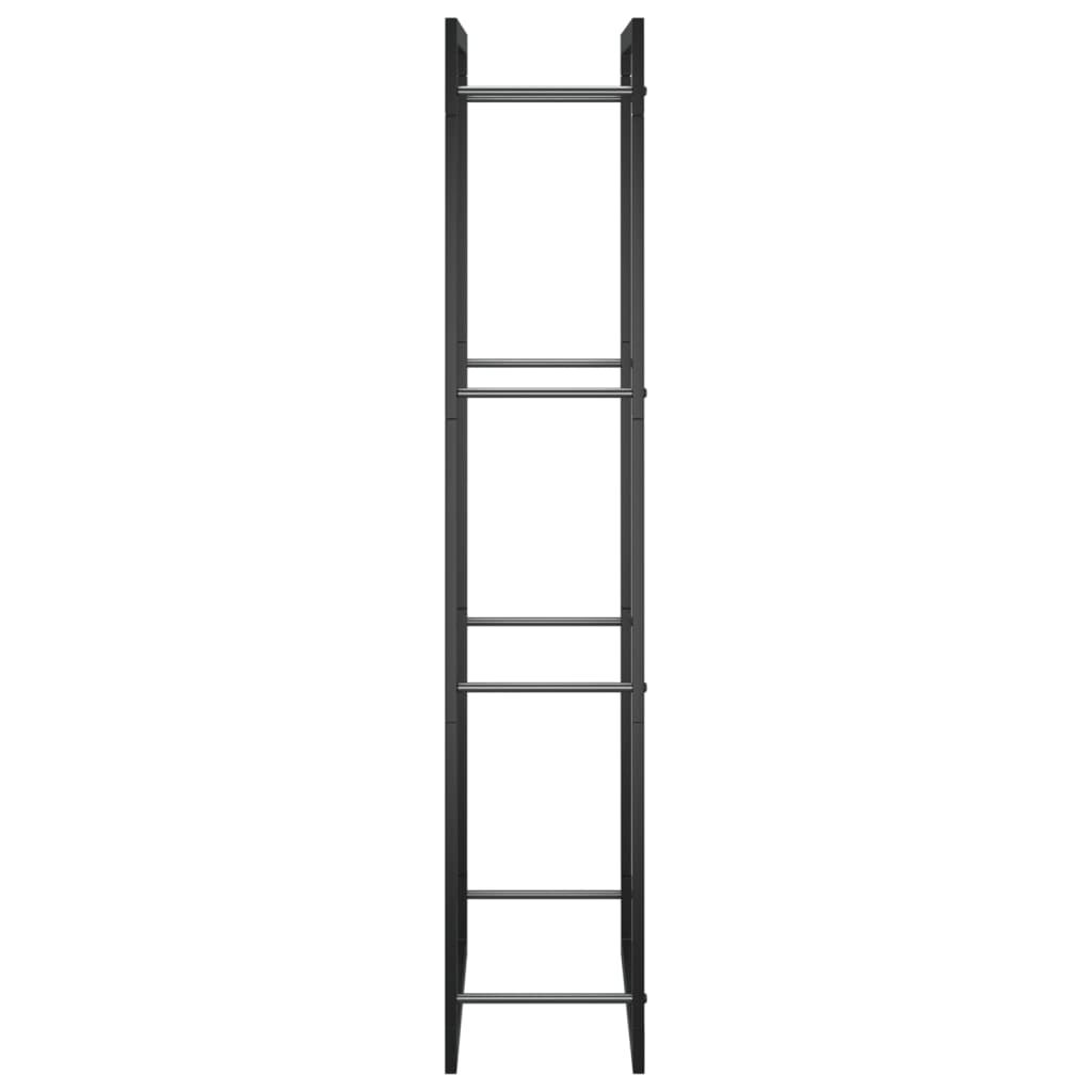 vidaXL Firewood Rack Matt Black 50x28x132 cm Steel