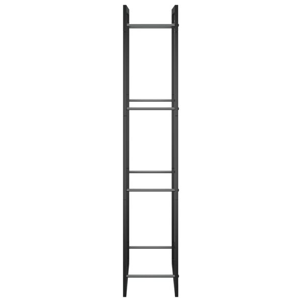 vidaXL Firewood Rack Matt Black 50x28x132 cm Steel