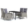 vidaXL 5 Piece Outdoor Dining Set with Cushions Grey and Black