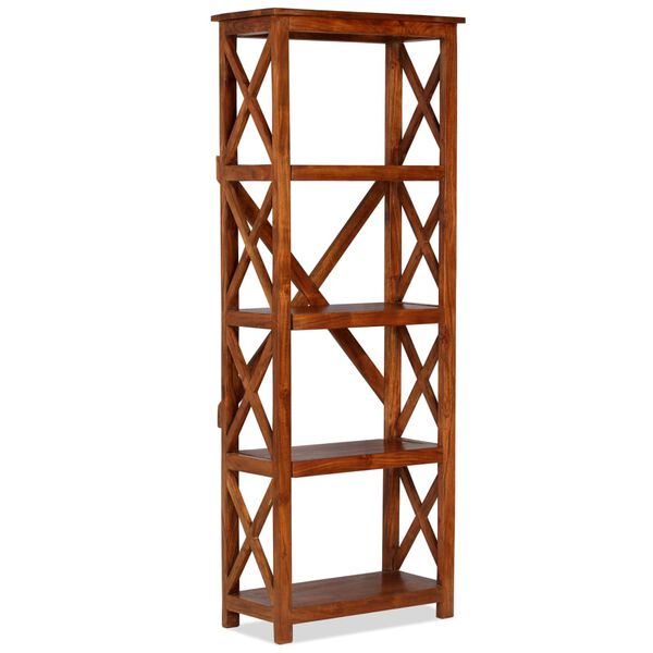 vidaXL Bookshelf Solid Acacia Wood Honey Finish 60x30x160 cm