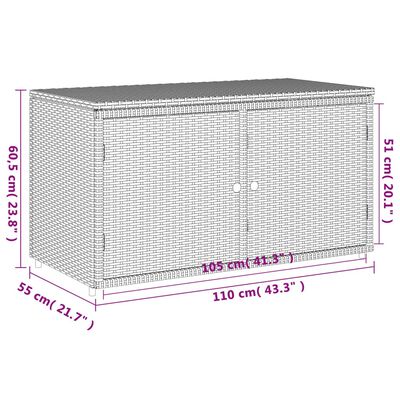 vidaXL Garden Storage Cabinet Beige 110x55x60.5 cm Poly Rattan