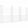 vidaXL U-shape Gabion Basket with 4 Posts Iron 380x20x200 cm