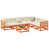 vidaXL 7 Piece Garden Sofa Set with Cushions Wax Brown Solid Wood Pine