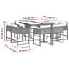 vidaXL 9 Piece Garden Dining Set with Cushions Grey Poly Rattan