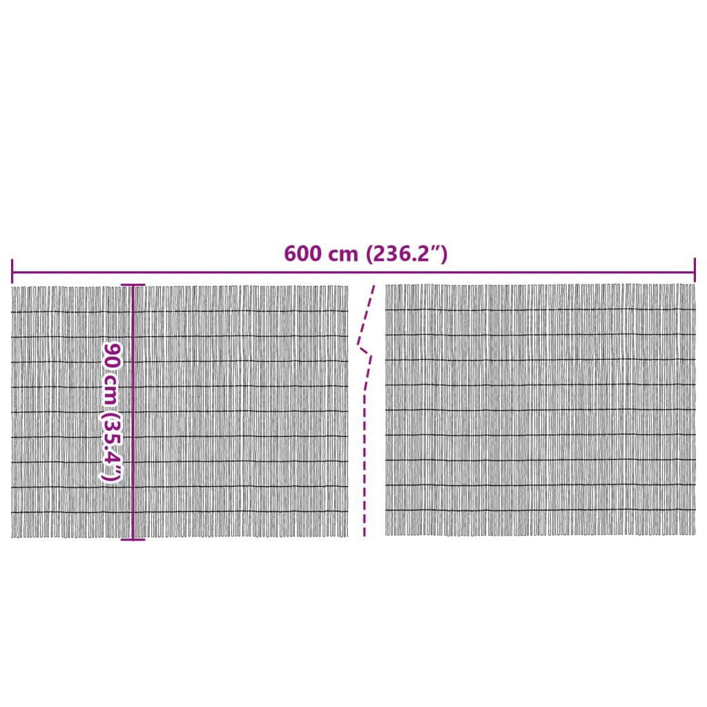 vidaXL Garden Fence 600x90 cm Reed