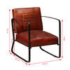 vidaXL Lounge Chair Brown Genuine Leather