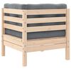 vidaXL 2-Seater Garden Sofa with Grey Cushions Solid Pinewood