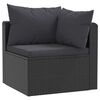 vidaXL 5 Piece Garden Lounge Set with Cushions Poly Rattan Black