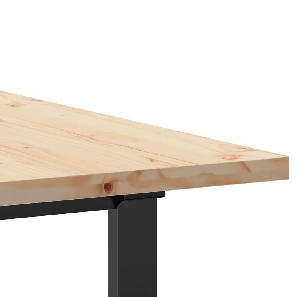 vidaXL Dining Table O-Frame 140x80x75.5 cm Solid Wood Pine and Steel