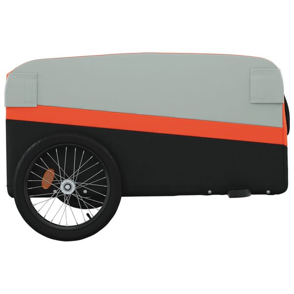 vidaXL Bike Trailer Black and Orange 45 kg Iron