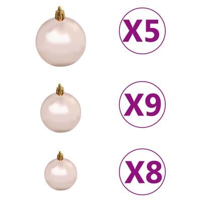 vidaXL Artificial Pre-lit Christmas Tree with Ball Set 90 cm Green