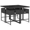 vidaXL 9 Piece Garden Dining Set with Cushions Grey Poly Rattan