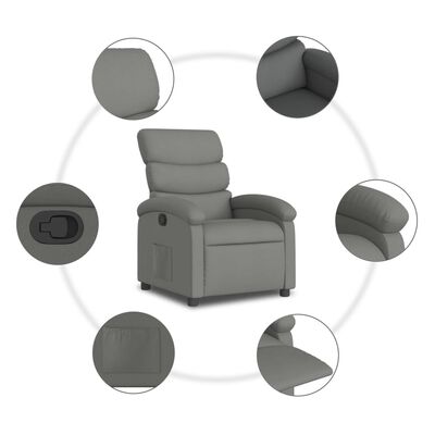 vidaXL Recliner Chair Dark Grey Fabric