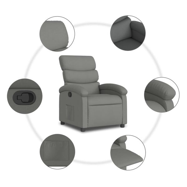 vidaXL Recliner Chair Dark Grey Fabric