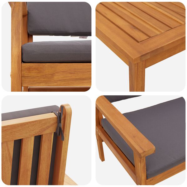 vidaXL 4 Piece Garden Sofa Set with Cushions Solid Wood Acacia