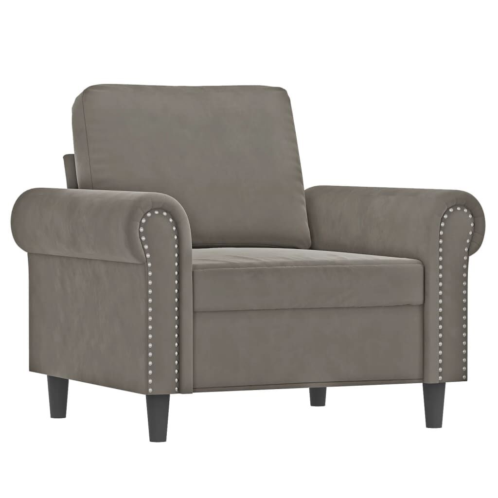 vidaXL Sofa Chair Light Grey 60 cm Velvet