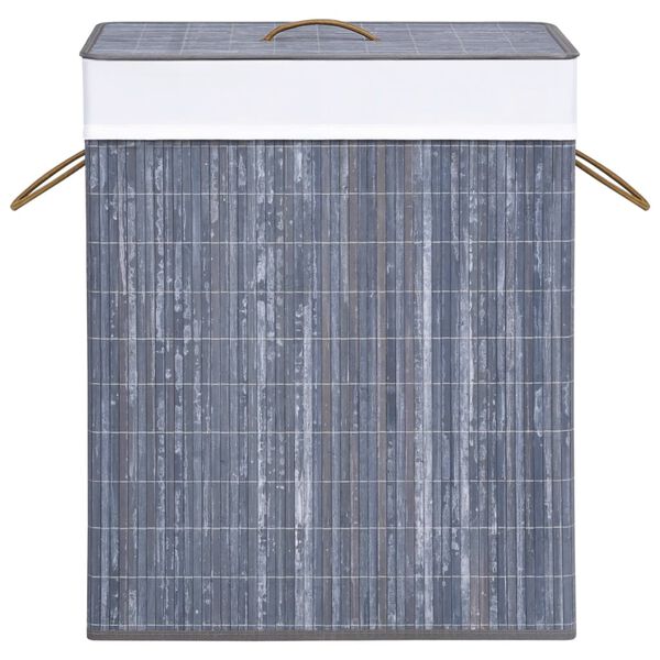 vidaXL Bamboo Laundry Basket Grey 100 L