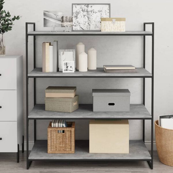 vidaXL Bookshelf Boards 4 pcs Concrete Grey 100x50x1.5 cm Engineered Wood