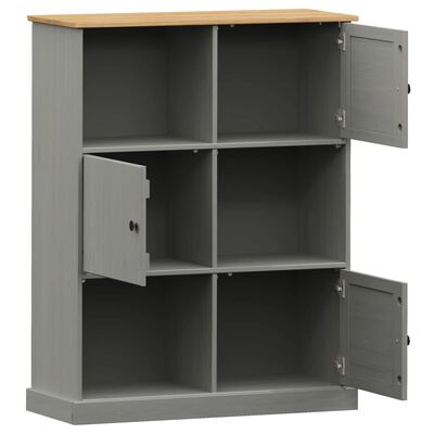 vidaXL Bookcase VIGO Grey 90x35x114.5 cm Solid Wood Pine