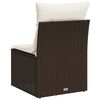 vidaXL Garden Chair Armless with Cushions Brown Poly Rattan