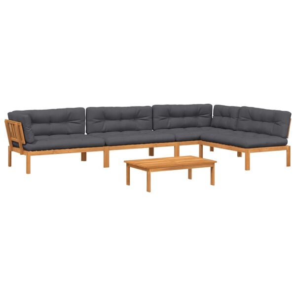 vidaXL 5 Piece Garden Pallet Sofa Set with Cushions Solid Wood Acacia